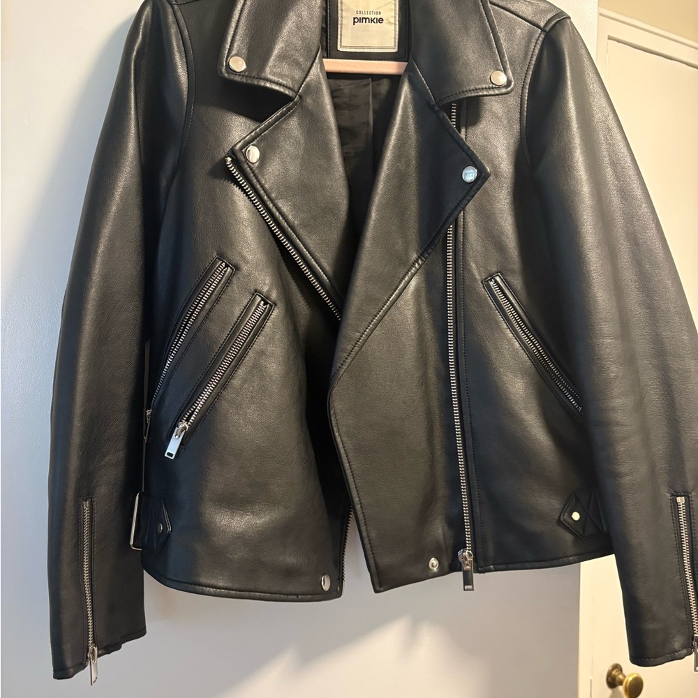 Black Leather Moto Jacket